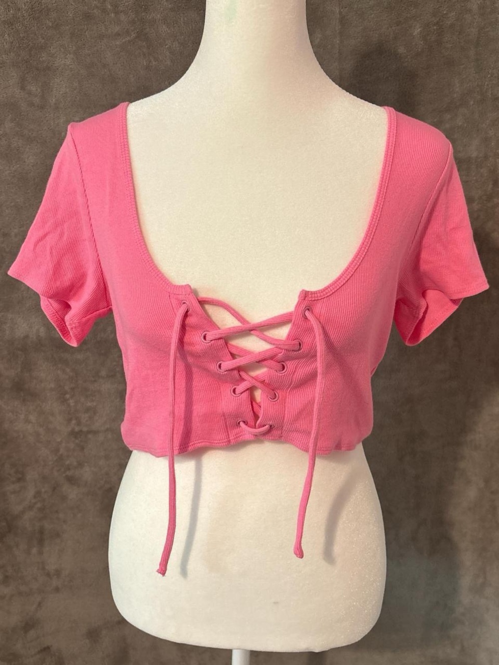Pink PacSun Lace Up Crop Top